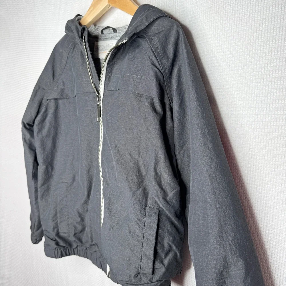 Gymboree Boys Go Outside Gray Hooded Windbreaker Coat Jacket Lined Size 5/6 S